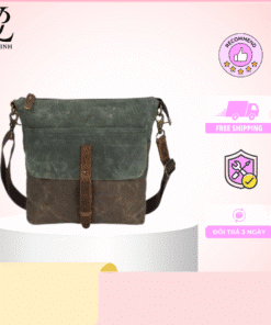 Túi vải bố quai da nam đeo chéo cá tính thời thượng Valixinh – TDC001